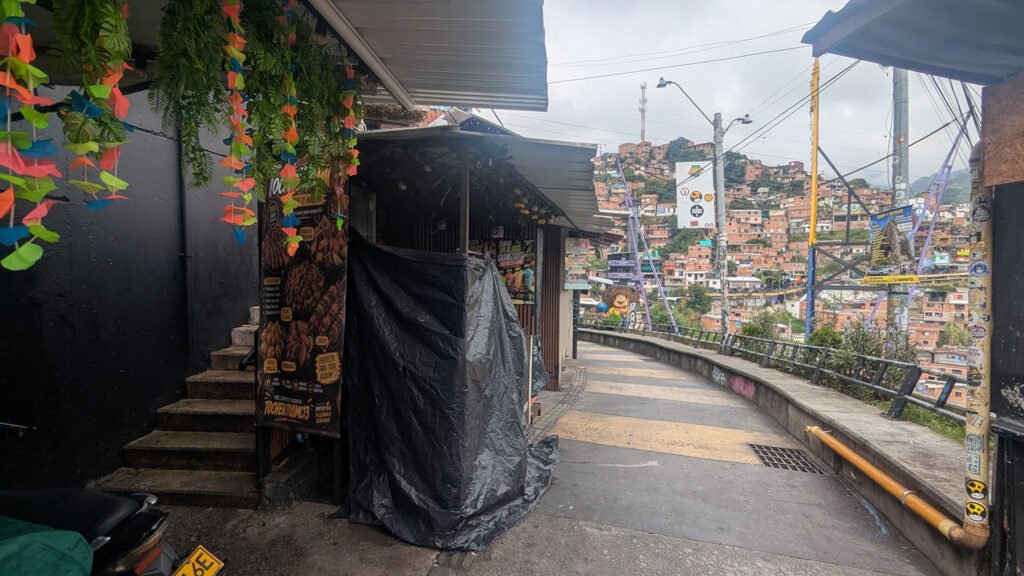 Staircase near Comuna 13s popular bungee jump to get to our restaurant